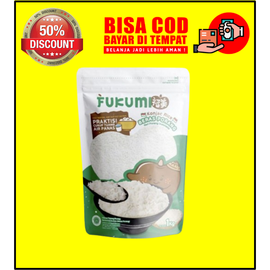 

Fukumi Beras Porang Pouch 1KG Diabtx n Diet Friendly