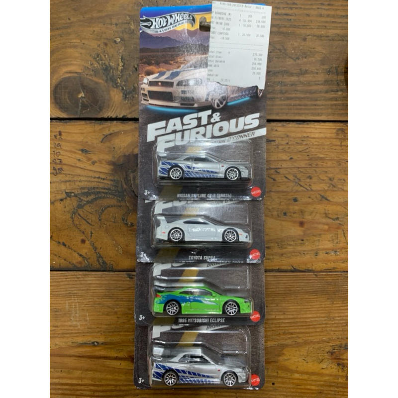 Paket Hotwheels 4pcs R34,Supra,Eclipse