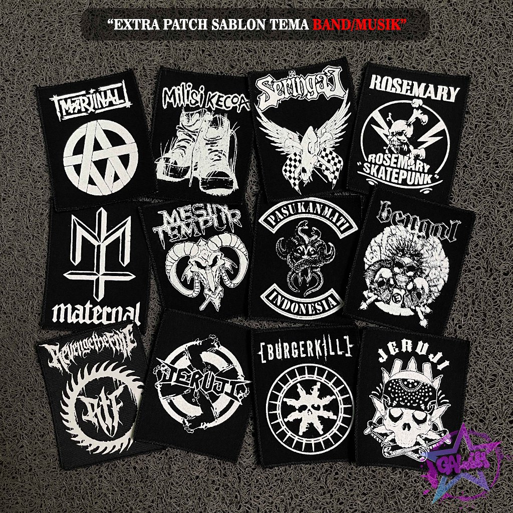 PATCH SABLON TEMA MUSIK PUNK TEMPELAN ROMPI AKSESORIS FASHION PATCH BORDIR BAND IRON PATCH MUSIK PAT