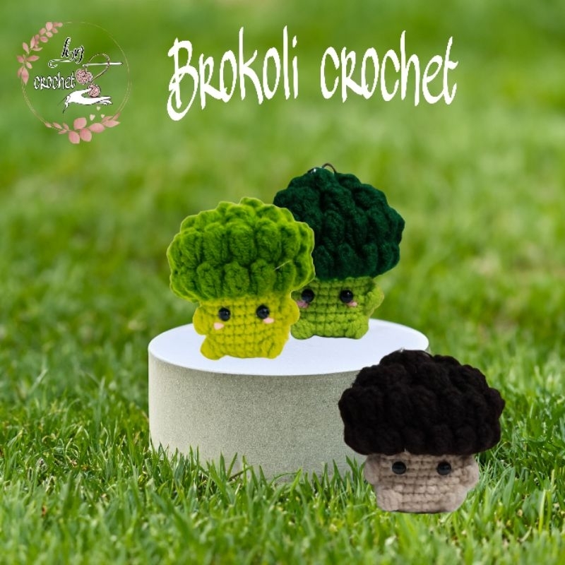 gantungan kunci Brokoli rajut