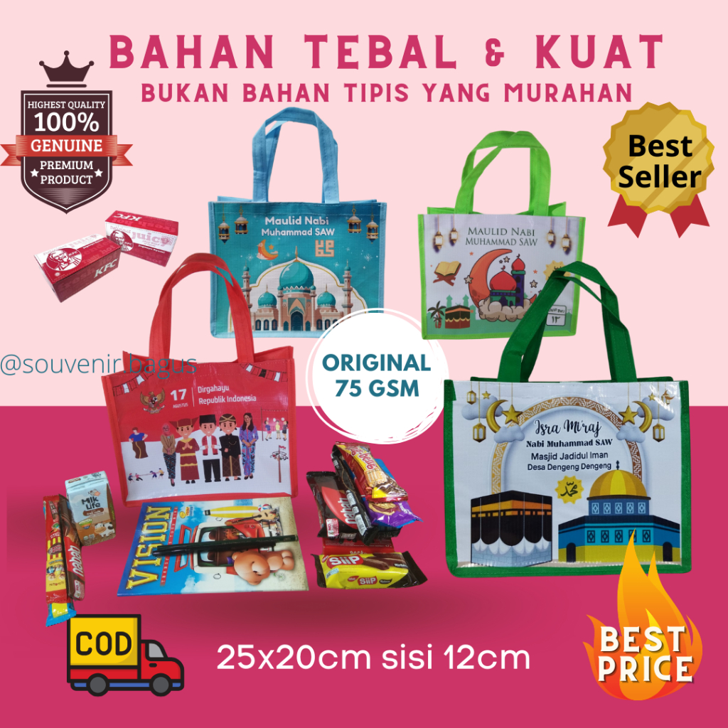

Tas Souvenir Lebaran Anak Custom Manasik Haji Cilik Custom Nabi Muhammad SAW Maulid SD TK RA MI