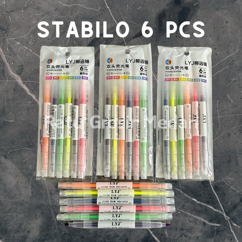 

STABILO SET ISI 6 WARNA | STABILO 2 KEPALA HARGA PER SET ISI 6 PCS
