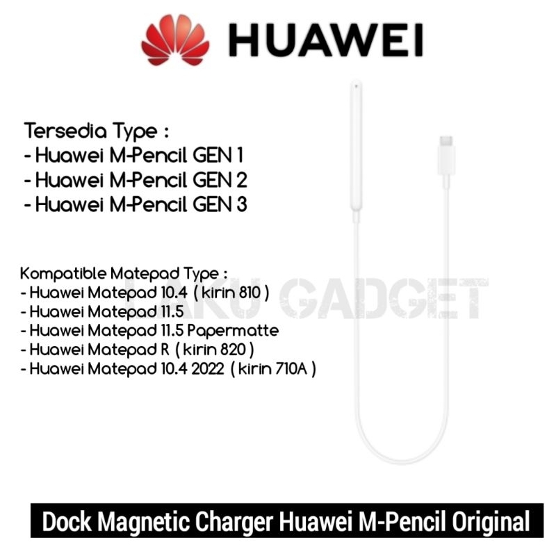 Huawei Charger M-Pencil Gen 2, M-Pencil Gen 1 & M-Pencil Gen 3 Original