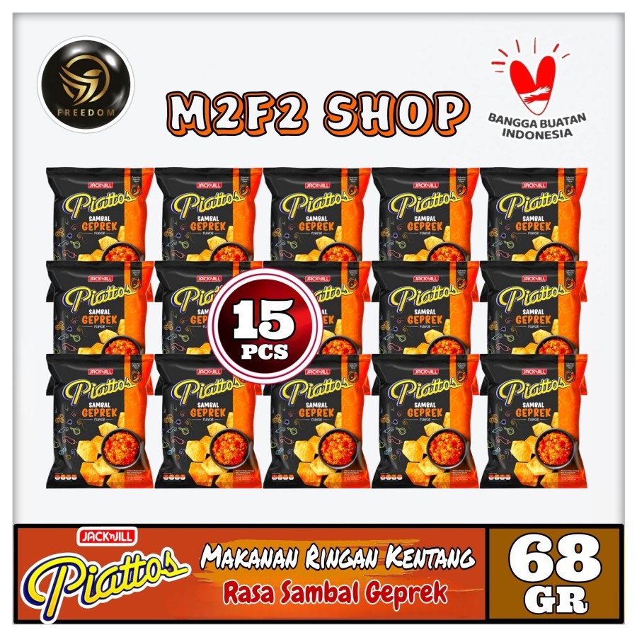 

Piattos Keripik Kentang Rasa Sambal Geprek | Snack Makanan Ringan Bag - 68 gr (Kemasan 15 Pcs)