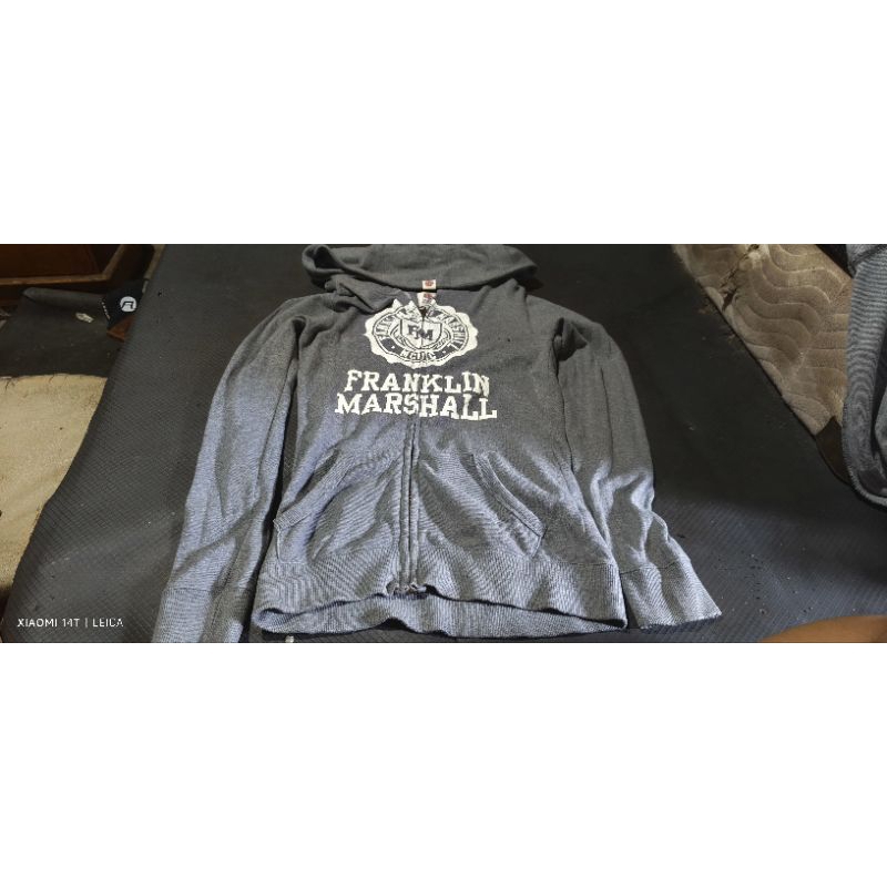 Franklin Marshall Hoodie Abu-abu muluss full tag,free 1pcs kaos random