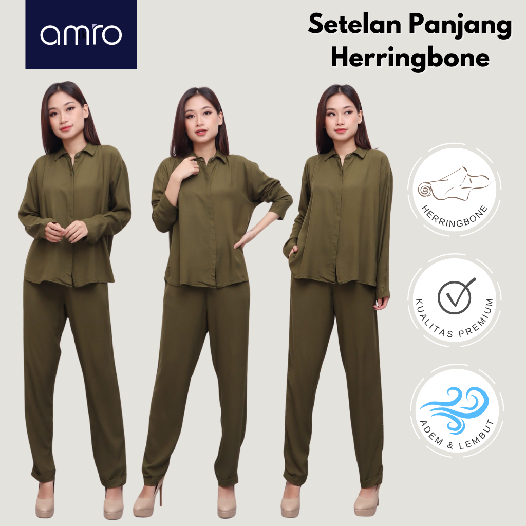 AMRO SLEEPWEAR - DAMERIA ONE SET - JJ KERAH MANSET