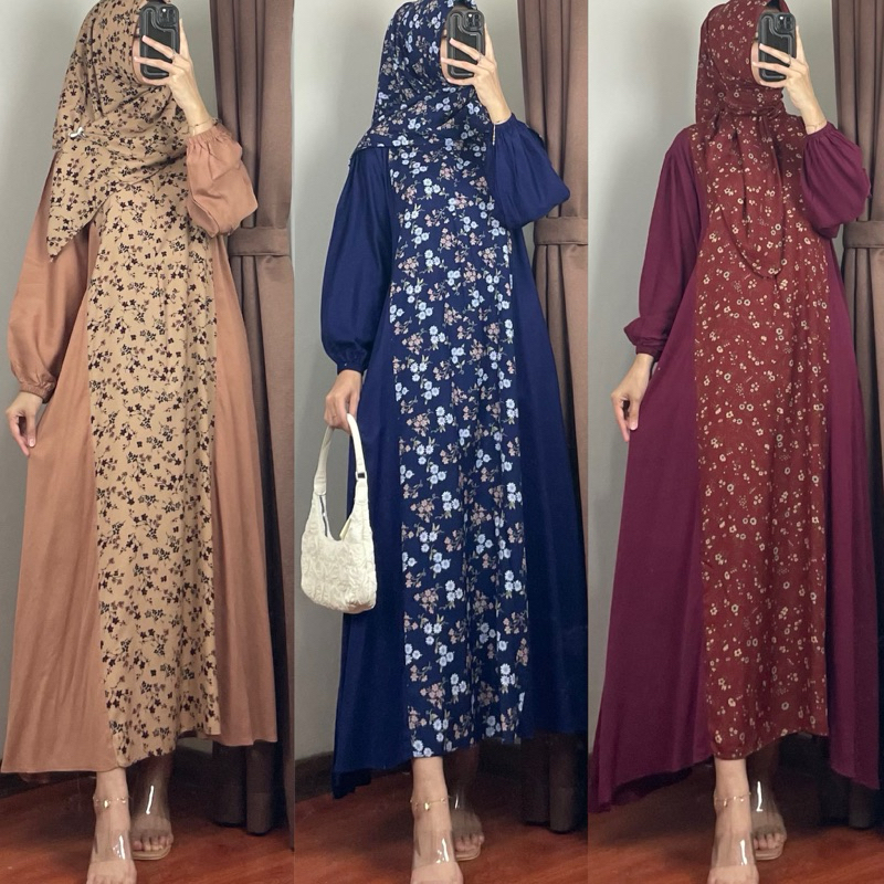 kiara gamis gamis kombinasi set hijab bumil busui friendly