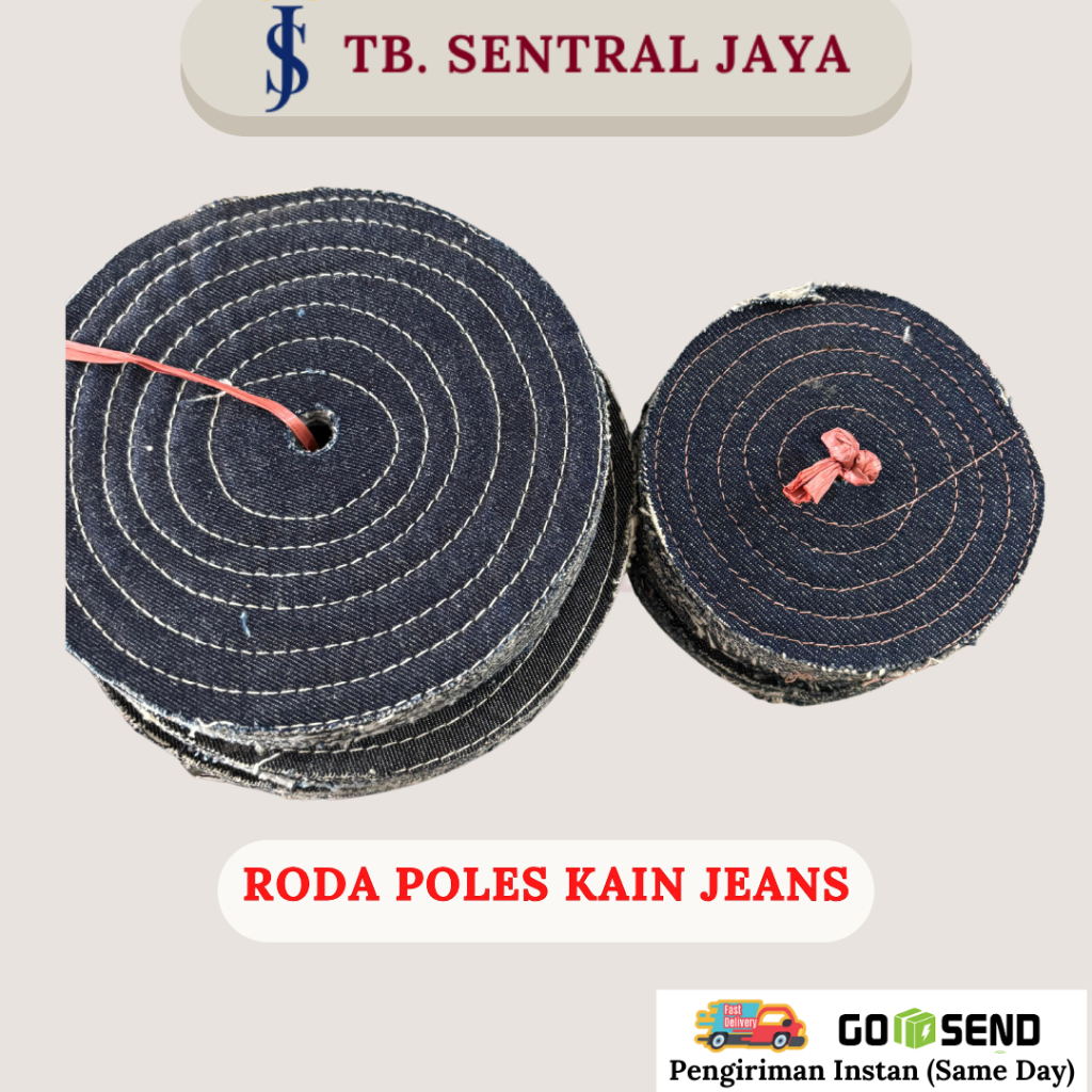 Kain Jeans Poles/Roda Poles Kain Jeans 4" & 6" Tebal Premium