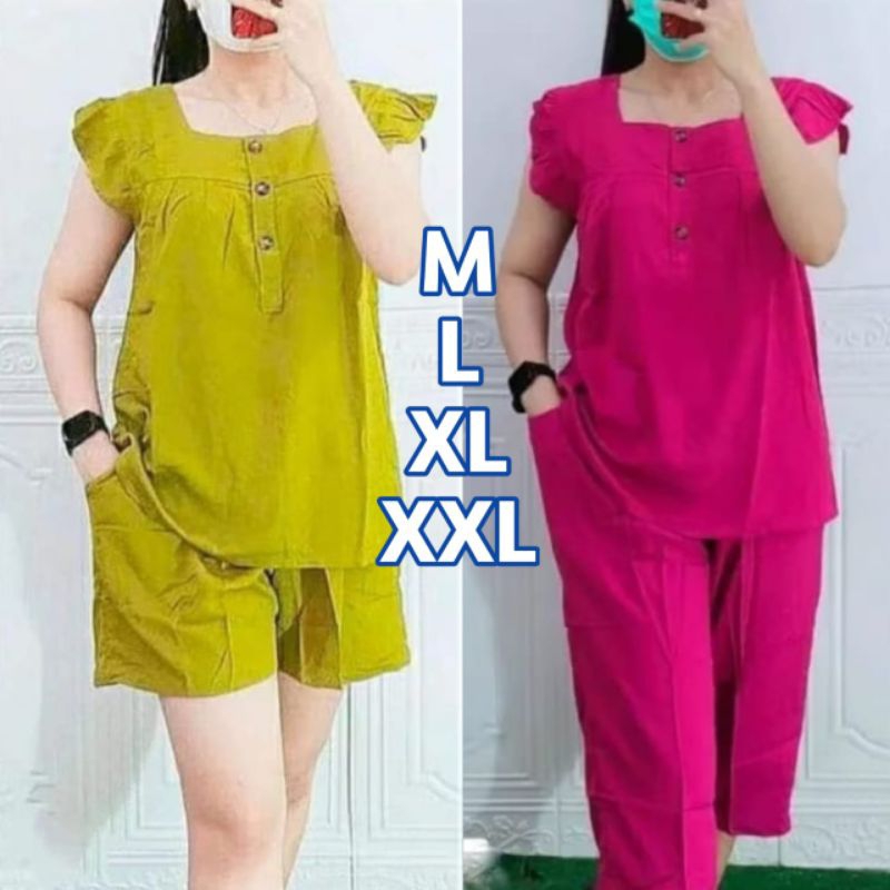 Setelan Bangkok 7/8 Rayon Premium | Setelan Wanita Rayon Polos | Setelan Rayon Premium Quality One s