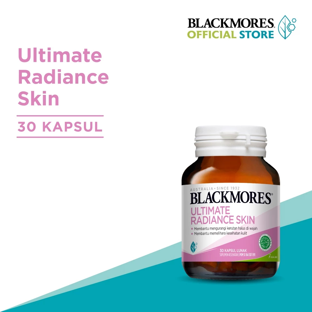 Blackmores Ultimate Radiance Skin 1 Kapsul Sehari Mengandung Kolagen, Vit E, Ekstrak Teh Hijau & Lai
