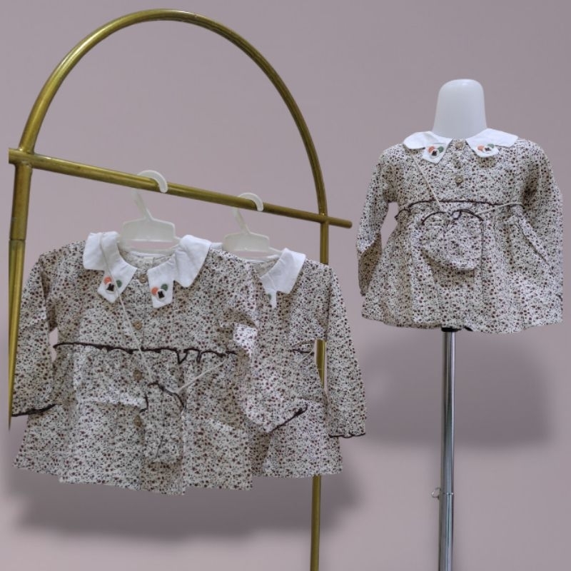 Mini Dress import anak Lengan Panjang motif/Mini dress Korea