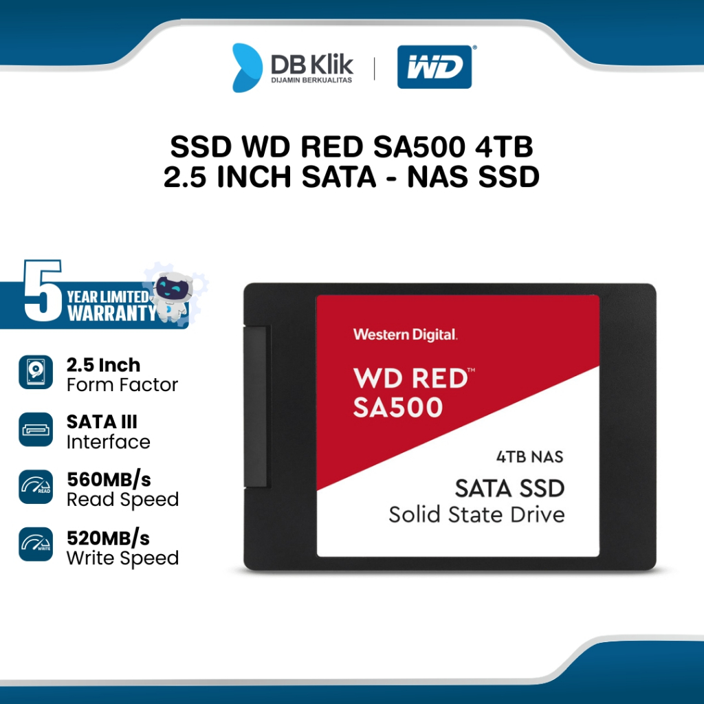 WD Red SA500 SSD NAS 4TB SATA