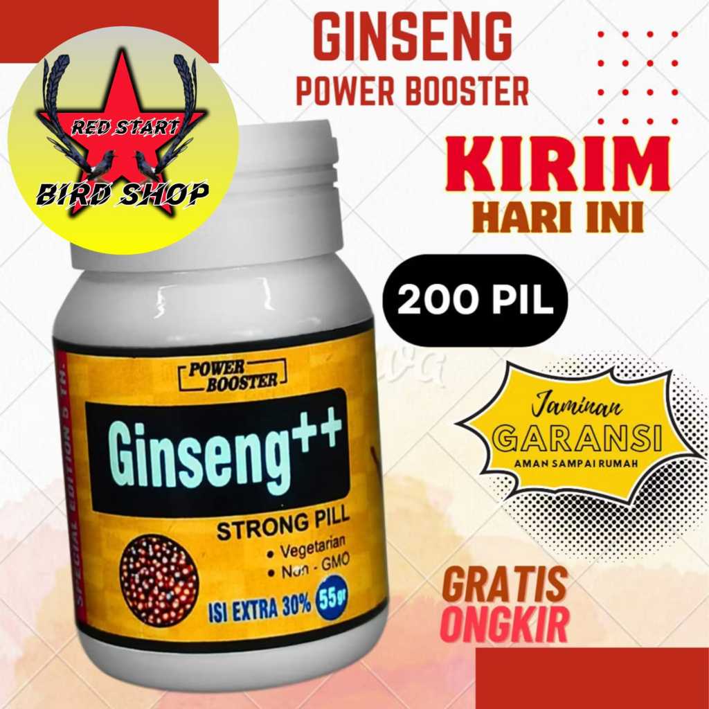 Power Booster Ginseng Plus Pil Kapsul Capsule Obat Kuat Sayap Otot Kaki Kuat Tangguh Siap Tempur Vit