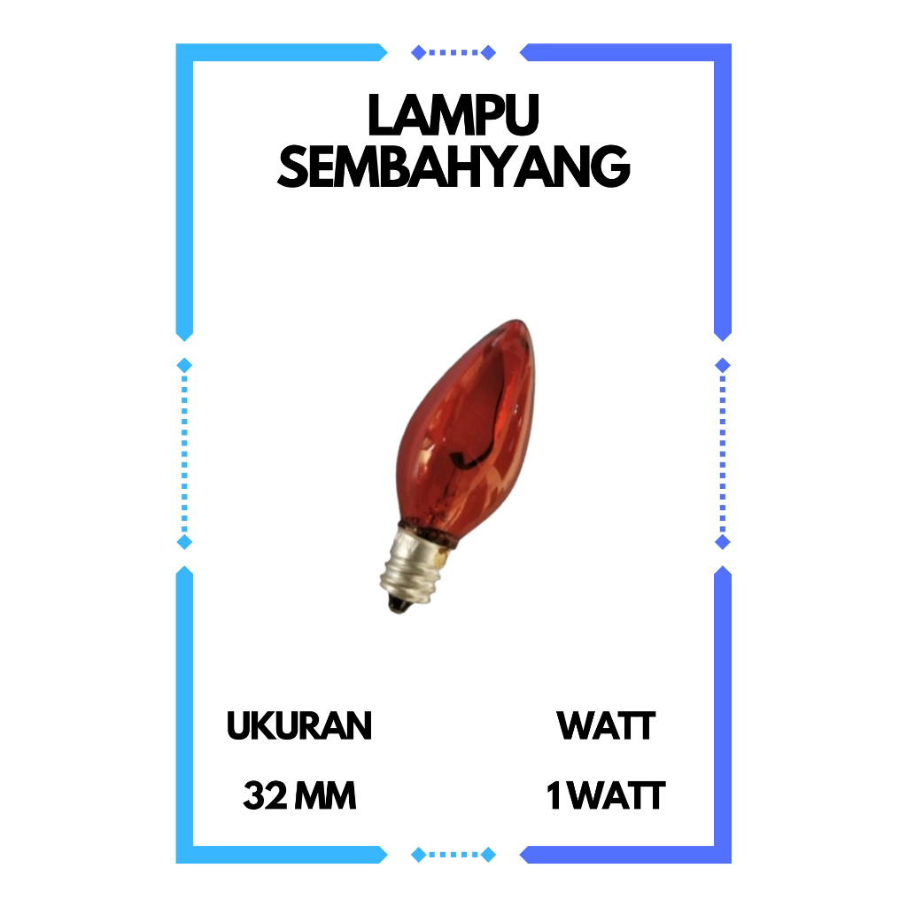 LAMPU BOHLAM LED SEMBAHYANG GAXINDO E12/E14/E27 1WATT LAMPU SEMBAHYANG API MERAH