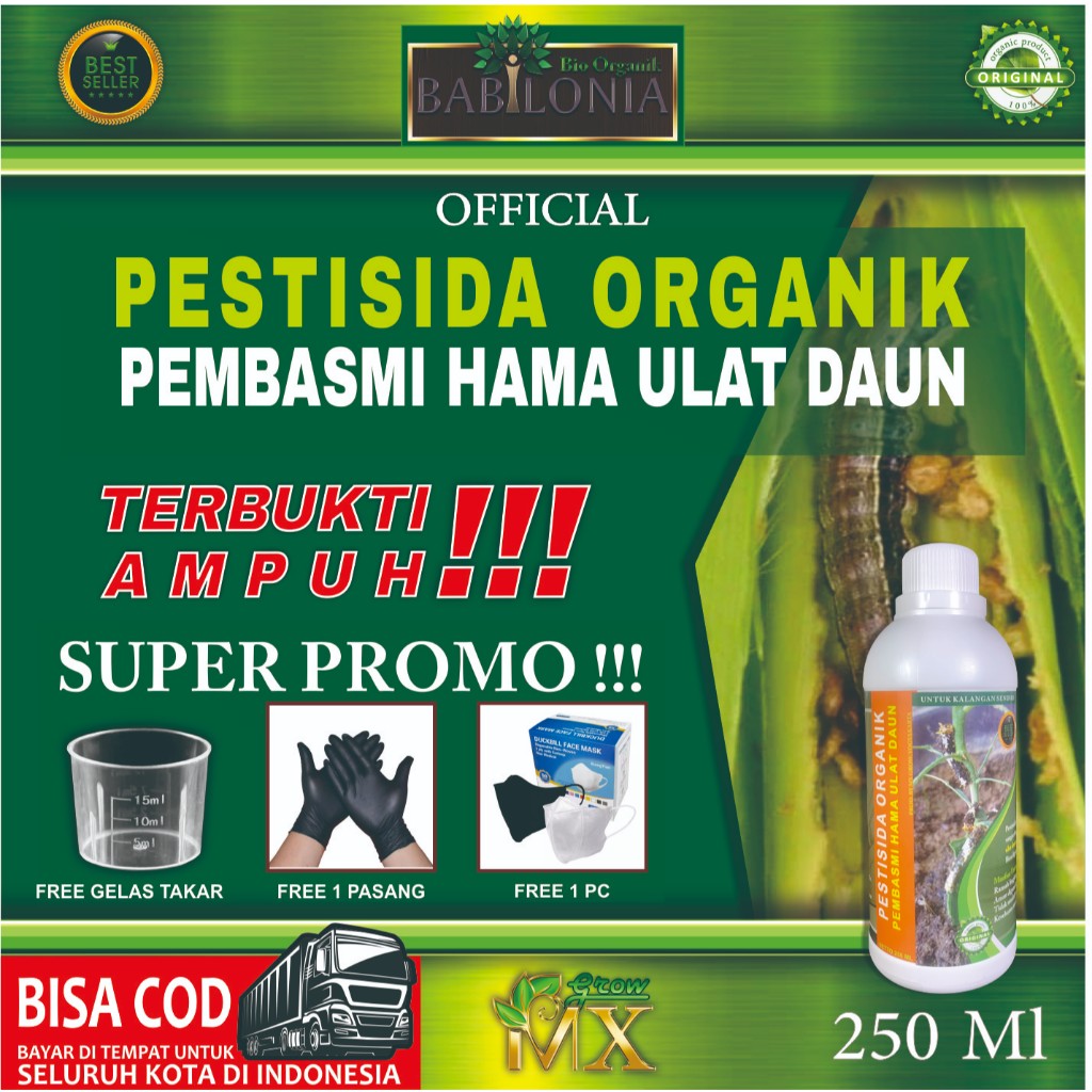 Pestisida Organik Pembasmi HAMA ULAT DAUN  500 ml / Pembasmi Hama Ulat Daun / Pestisida Organik / Ob