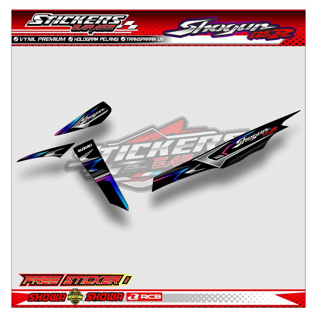 STRIPING VARIASI SUZUKI SHOGUN 125 R / STICKER LIST VARIASI SUZUKI SHOGUN 125 R
