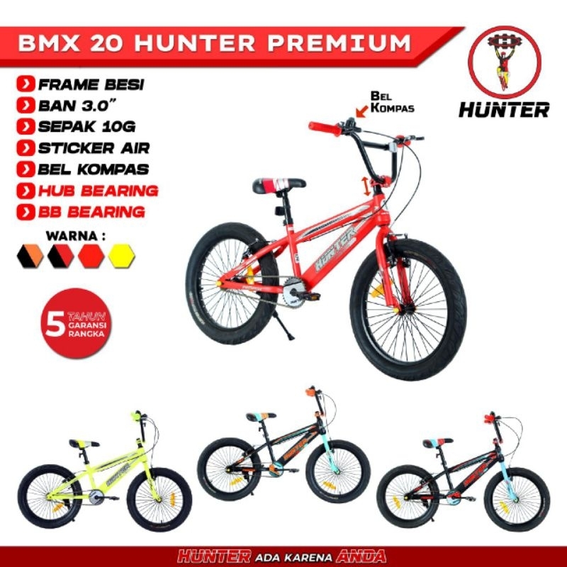 SEPEDA BMX 20 INCH BAN JUMBO 3.0 HUNTER PREMIUM DISC BRAKE / V BRAKE MURAH BAGUS CAKRAM