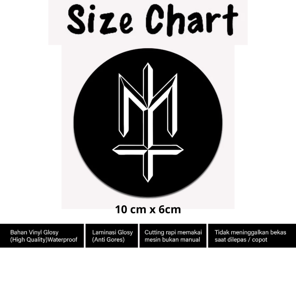 

Stiker Brand Distro Lokal Maternal Disaster Anti Air Bulat Vinyl Glossy Sticker Helm Notebook Koper