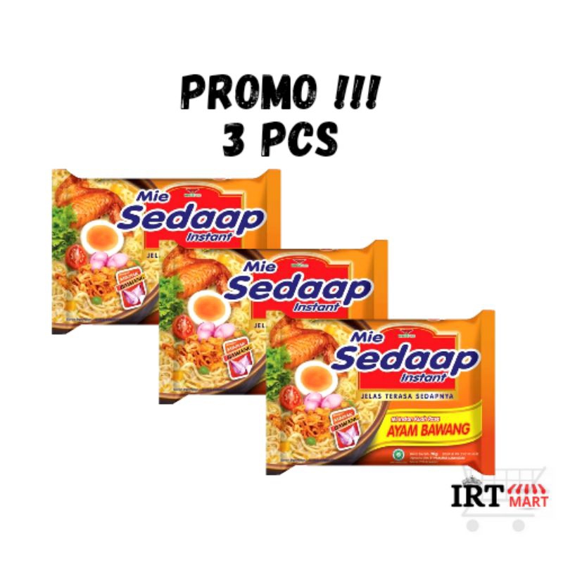 

MIE SEDAAP AYAM BAWANG | Paket Hemat 3 Pcs Mie Instan Sedaap Rasa Ayam Bawang Murah