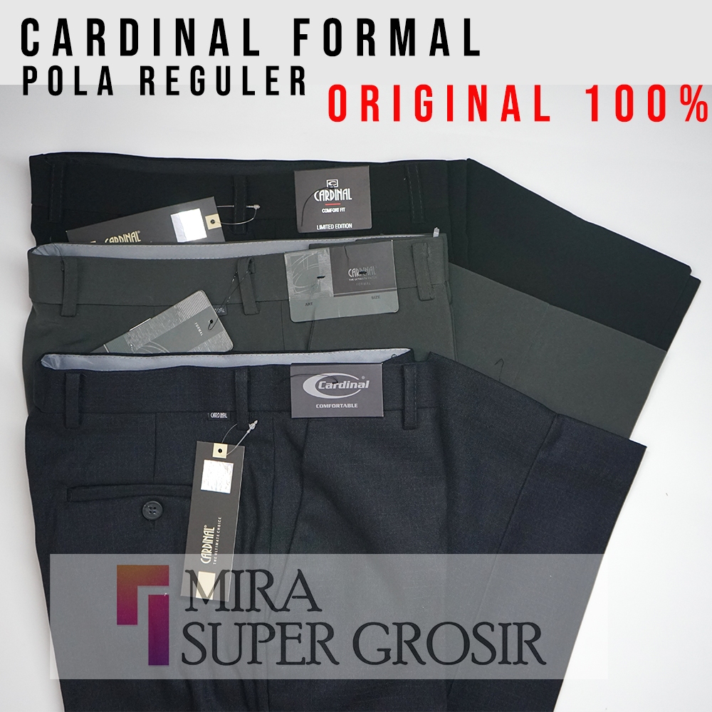 Celana Formal Panjang CARDINAL Pria Pola Reguler Standar Semi Baggy Jumbo Big Size Bawahan Cowok Kar