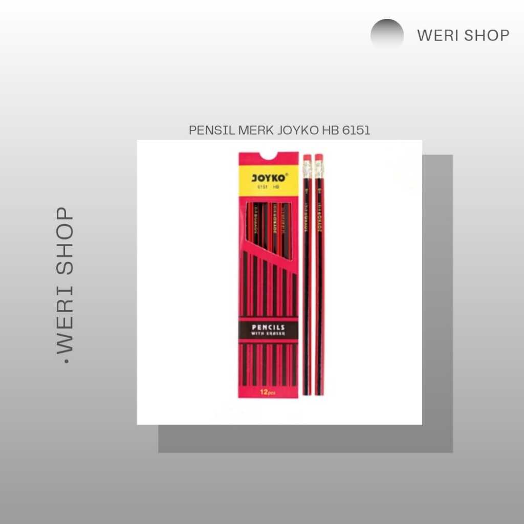 

PENSIL TULIS MERK JOYKO HB 6151 (1 PAK ISI 12 PCS)