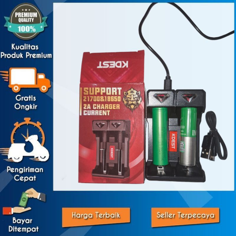 Charger Baterai Kdest A2 - Fast Charger dengan Indikator LED dan Pengisian Cerdas Type Mikro
