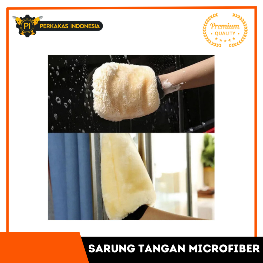 Sarung Tangan Microfiber Cuci Mobil Sarung Tangan Karang LemKain Lap Micro Fiber Handuk Cuci Mobil M