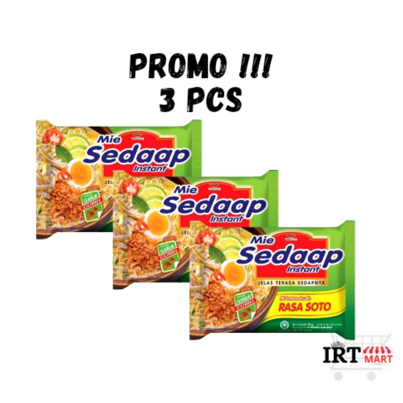 

MIE SEDAAP SOTO | Paket Hemat 3 Pcs Mie Instan Kuah Rasa Soto Sedaap