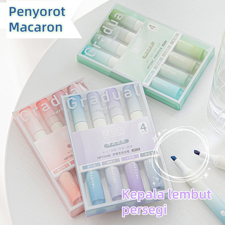 

4pcs Highlighter Stabilo Warna Warni Pastel Spidol Highlighter Pen Aesthetic Lucu Journal Marker Pen Alat Tulis Highliter