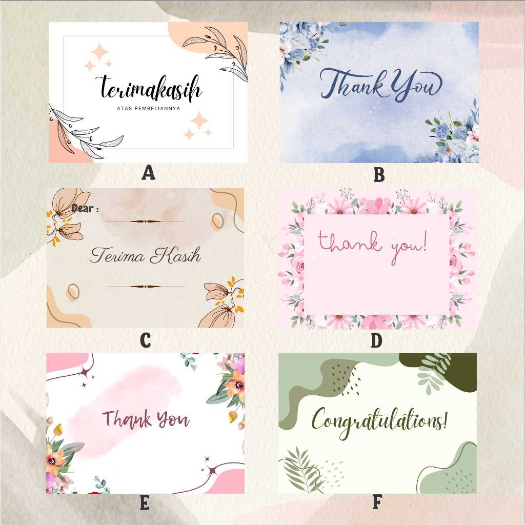 Thank You Card Custom - Kartu Ucapan - Kartu Souvenir - Thankyou card - Thank You Card Custom Kartu 