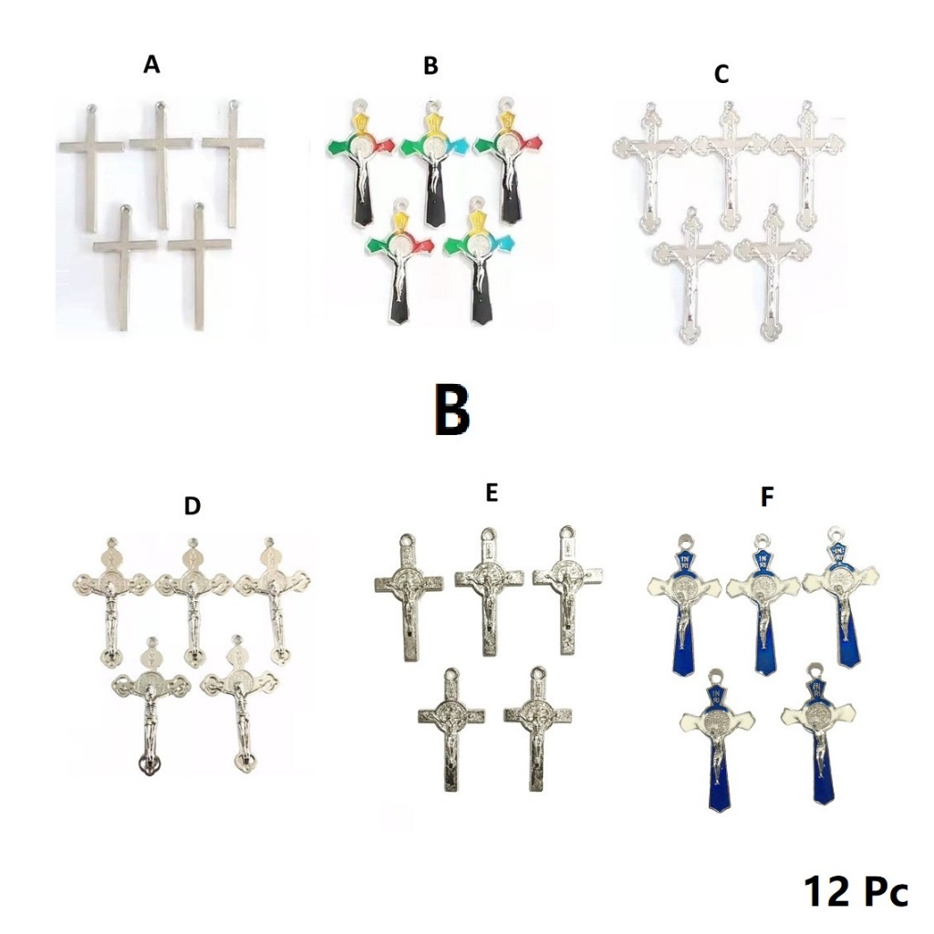 Bandul Salib Bolak-Balik & Bandul Salib Benediktus Lancip Harga/12Pc