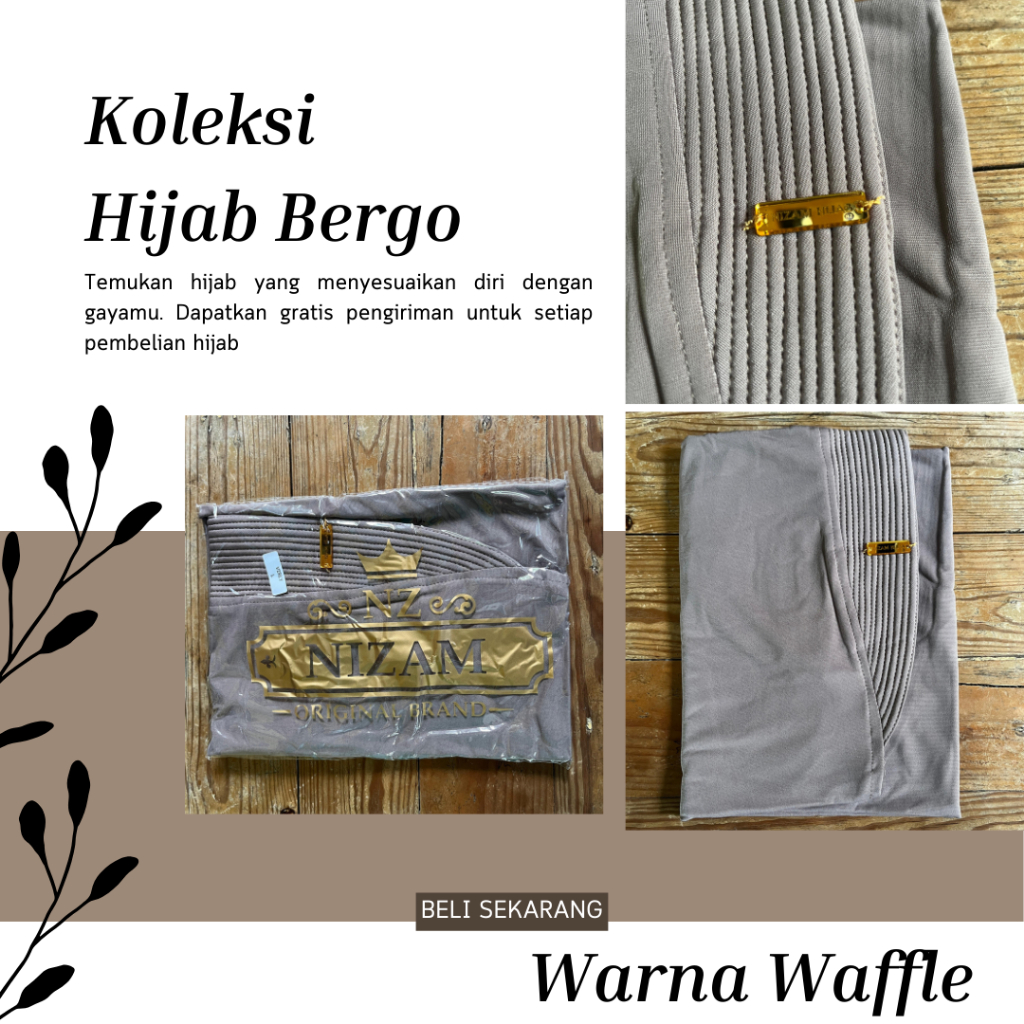 Nizam Hijab Bergo Warna Waffle