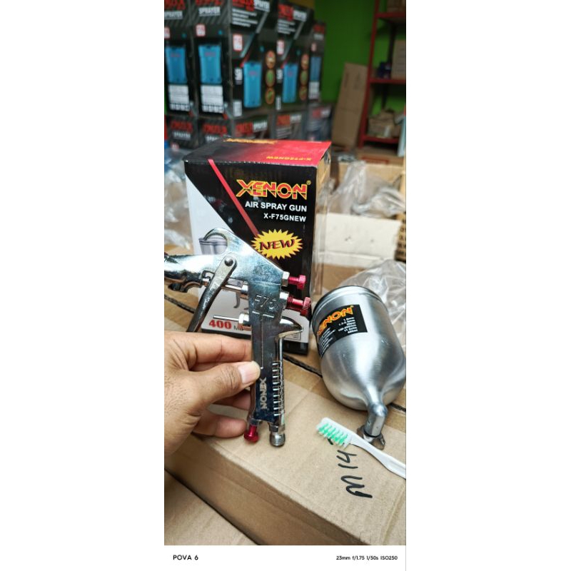 Spray gun F75 Xenon Spet Alat semprot cat kompresor angin 400cc