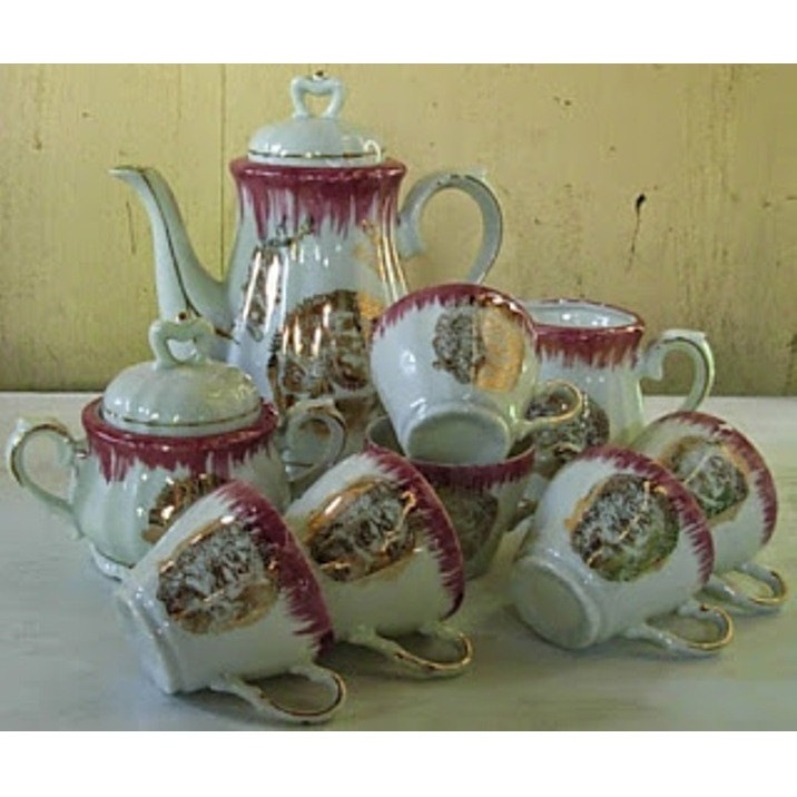 tea set keramik china motif naga emas
