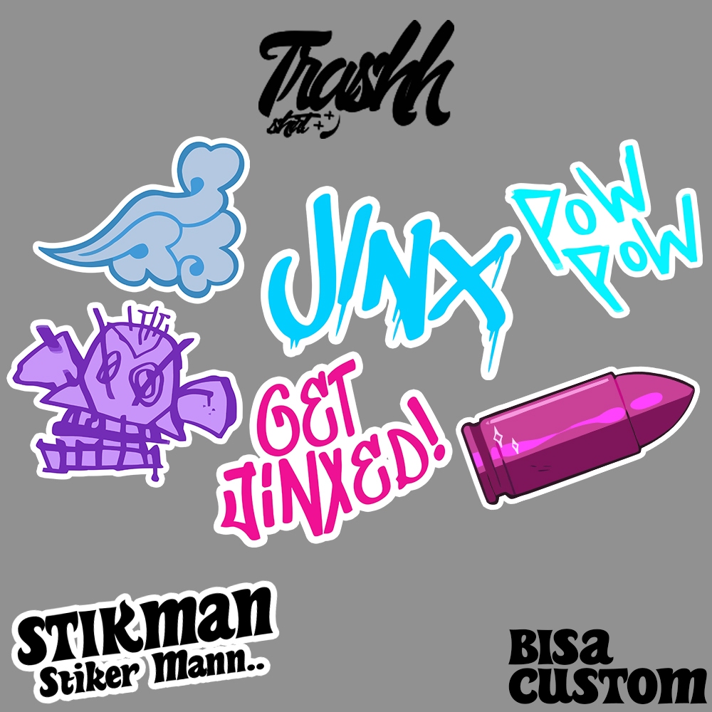 

Trshhshrt Stiker Pack Isi 6pcs Jinx Series Arcane Vinyl Anti Air