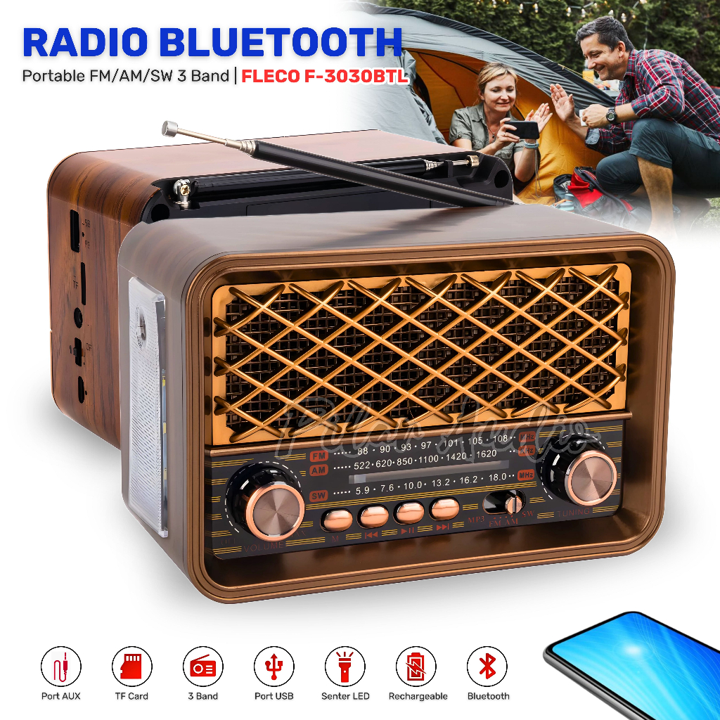 Radio FM/AM/SW Speaker Portable Bluetooth FM Radio Klasik Design Radio Bluetooth FM/kartu TF/usb FLE