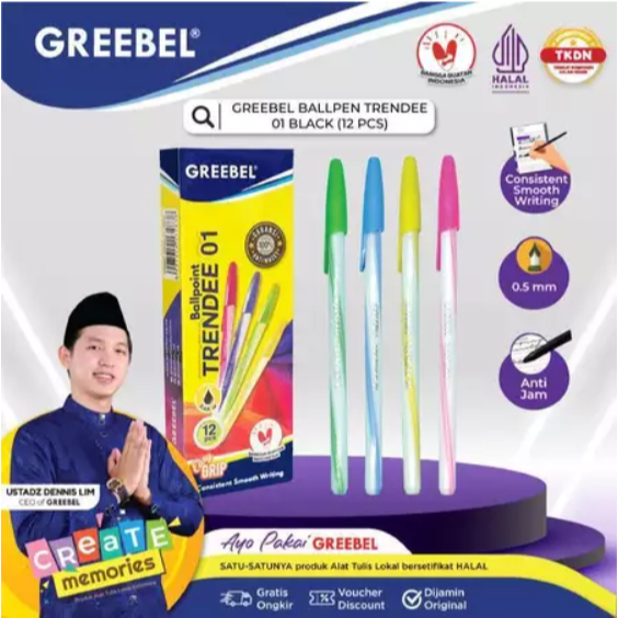 

Greebel - Bulpoint Trendee 01 - 02 ( INNER ISI 12 PACK ) - Bulpoin Trendee Iner - Bolpen Trendee