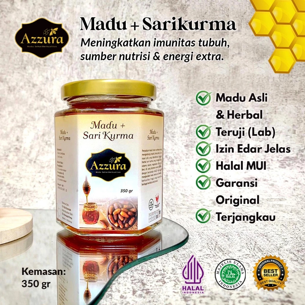 

Madu Azzura - Madu Sari Kurma 350 Gram - Meningkatkan Imunitas Tubuh Original 100% Tanpa Campuran