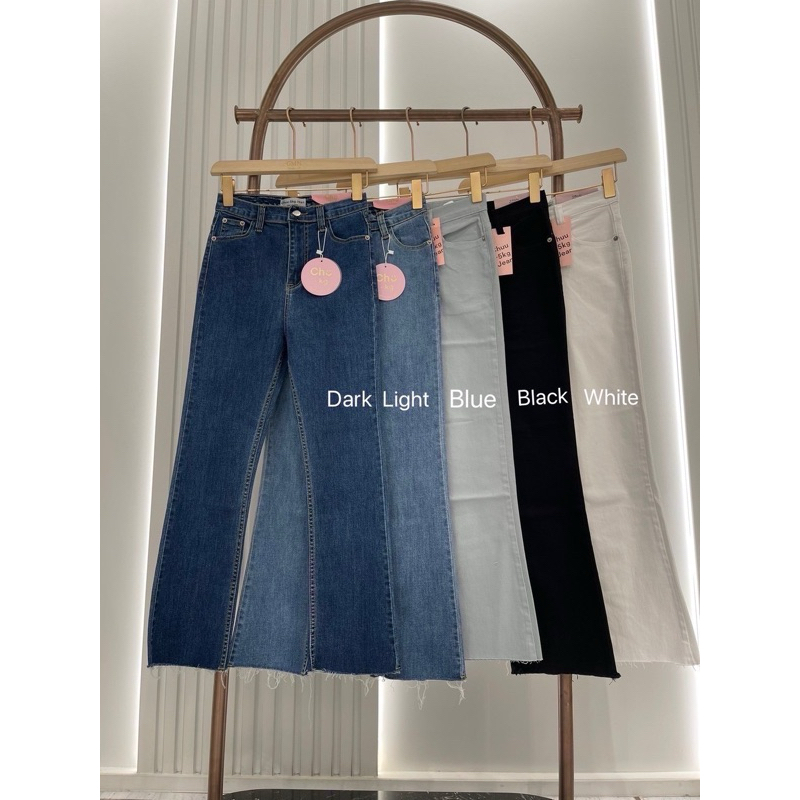 READYSTOCK CHUU 112 CELANA PANJANG JEANS UNFINISH SKINNY FLARE BKK CHUU