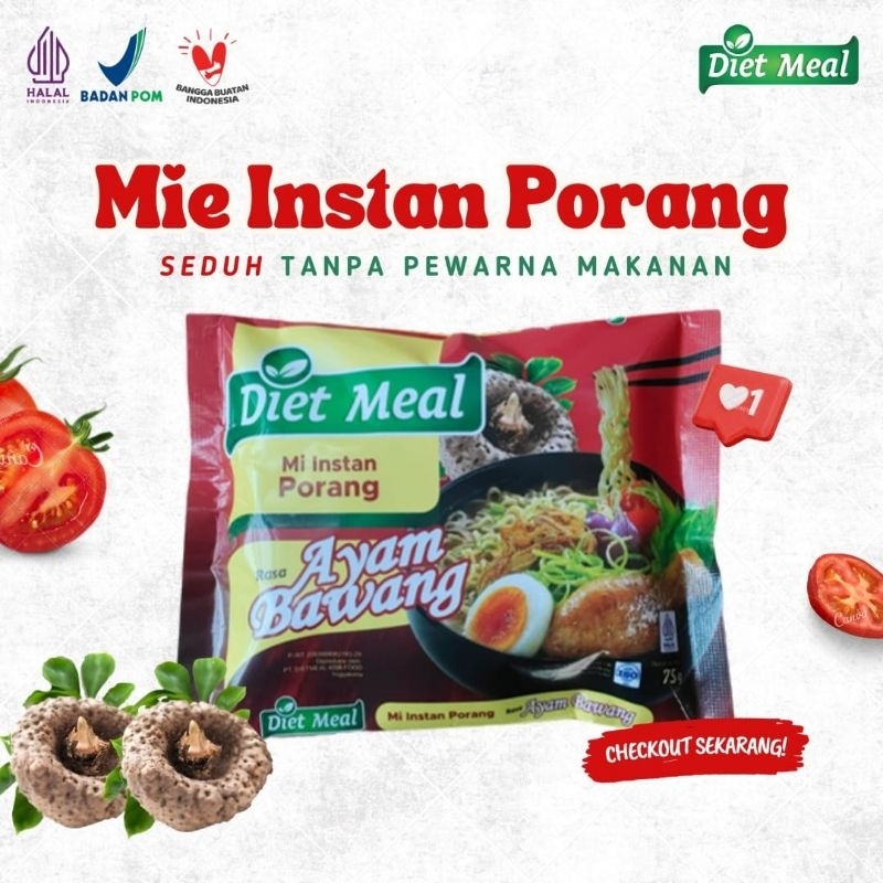 

Mie Porang dietmeal rendah kalori Kuah rasa Ayam Bawang