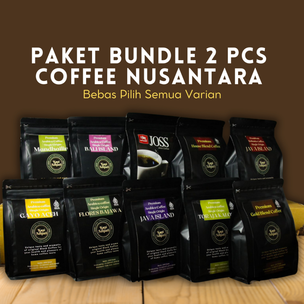 

Paket Bundle 2 Pcs - Kopi Arabika Kemasan 200Gram Bebas Pilih Semua Varian