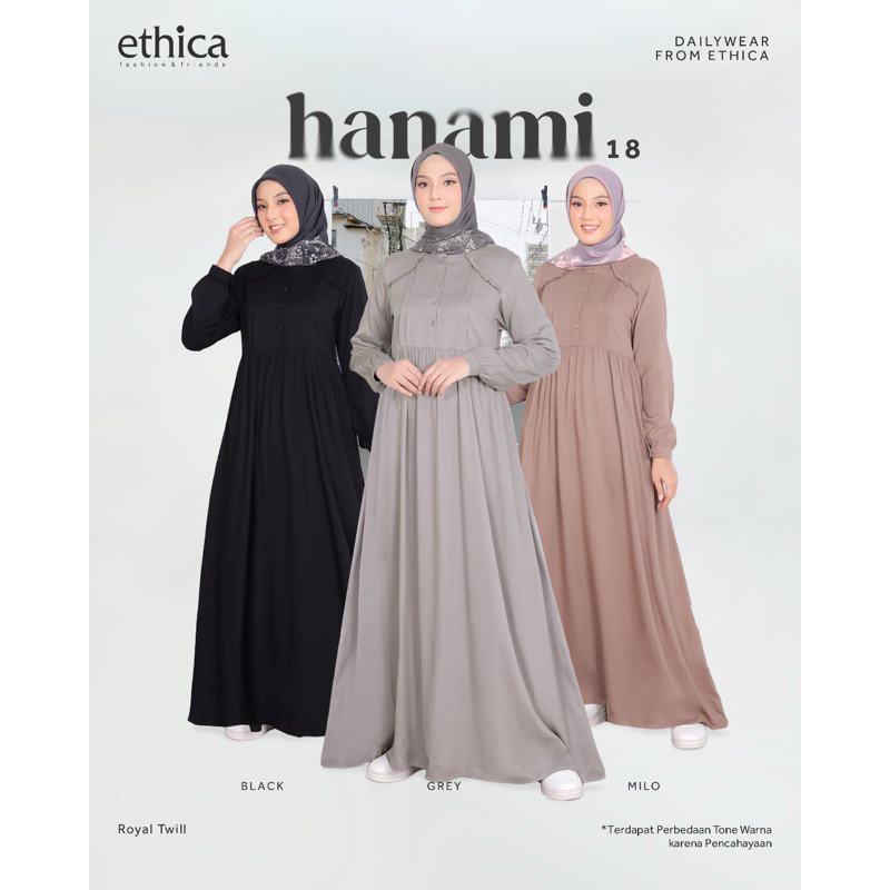 Gamis Ethica 2025 / Gamis Ethica Hanami 18 Black / Grey / Millo