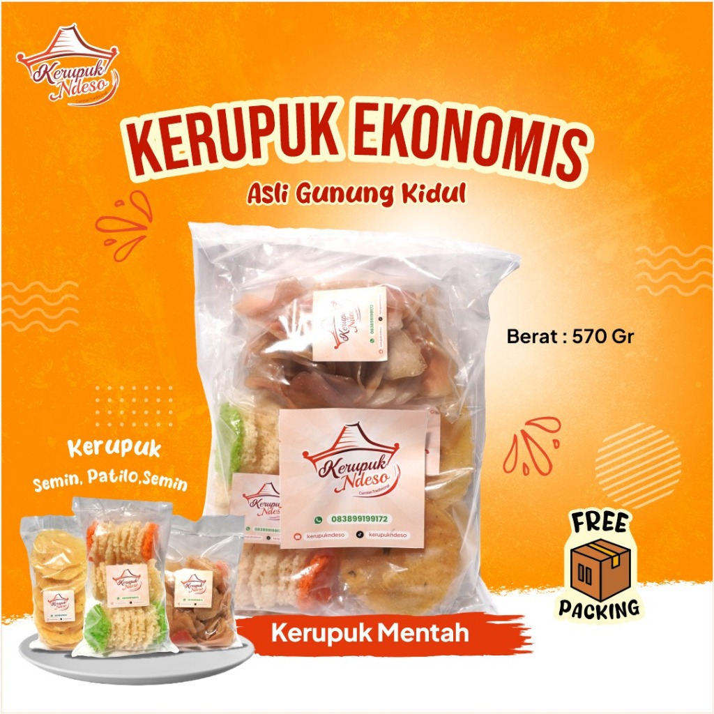 

Paket Ekonomis Kerupuk Singkong Semin/Pathilo/Lempeng Gurih/Patholo Asli Gunung Kidul
