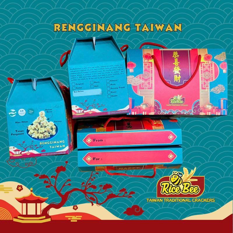 

RiceBee Hampers IMLEK / Gift / Rengginang Taiwan / Vegan Snack / Cemilan Sehat / Makanan Halal / Oleh Oleh / Tanpa Pengawet