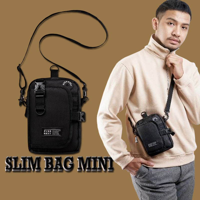 Tas slingbag mini dompet HP tas kalung leher handphone pria terbaru tas selempang wallet uang cash r