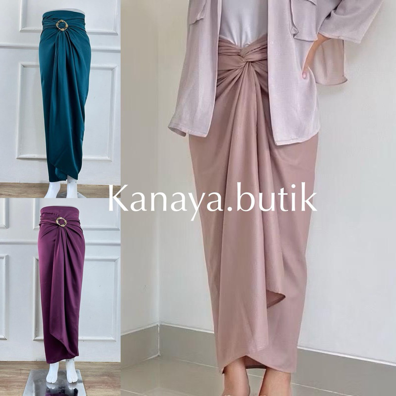 Rok lilit satin // satin wrap skirt // bawahan kebaya // rok polos // rok satin
