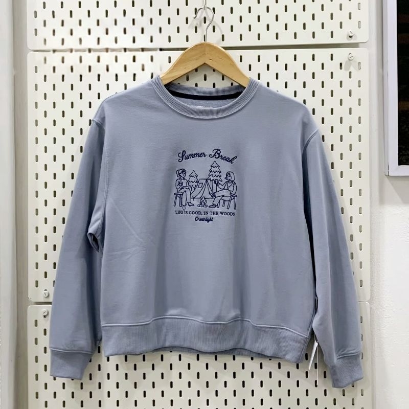 Jaket Wanita Greenlight Sweater Crewneck Basic Baby Terry Chigusa Original