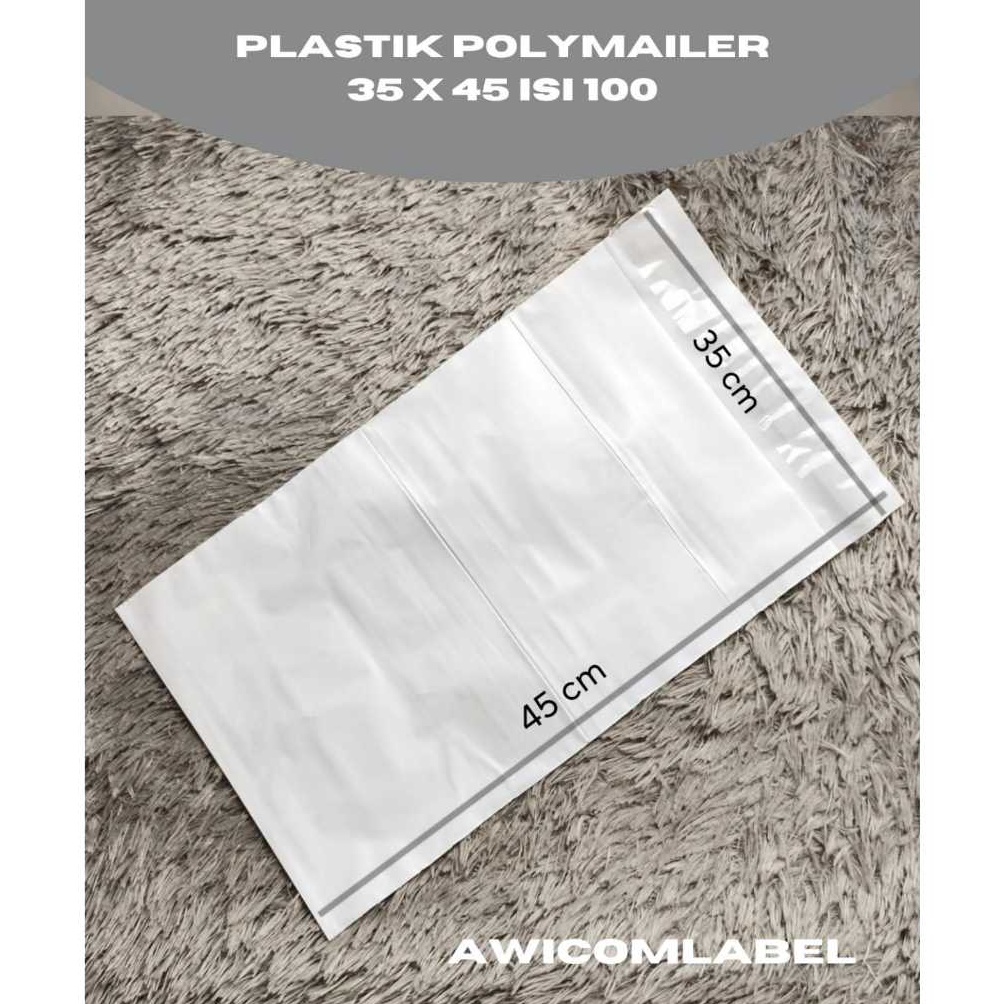 

kcLaris 35x5 POLYMAILER PUTIH Plastik Packing ukuran 35 x 5 cm isi 1 C67