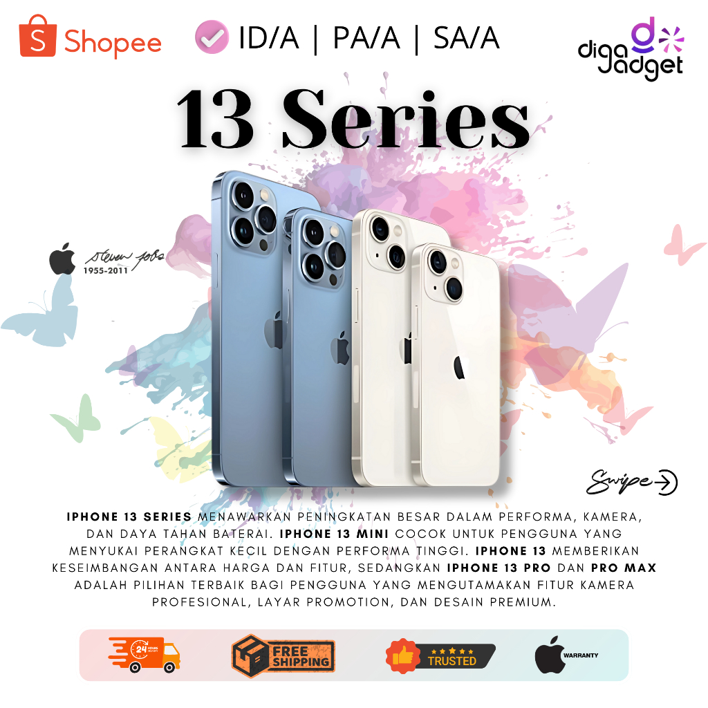 iBox iPhone 13 | 13 Pro | 13 Pro Max 128Gb | 256Gb | 512Gb  Resmi Fullset Original Apple