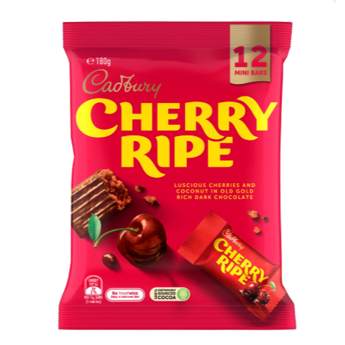 

Cadbury Cherry Ripe Chocolate Sharepack 12 Pack | 180g